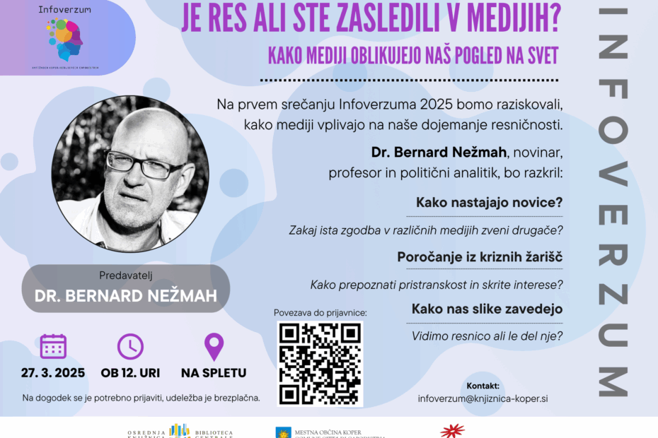 Vabilo na prvo srečanje infoverzuma s podatki o posvetu. Grafika za spletno stran.