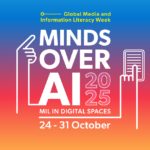 plakat za svetovni teden medijske pismenosti z datumom in krajem dogodka